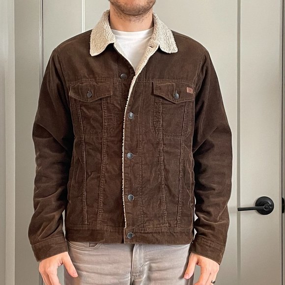 Billabong Jackets & Coats Billabong Corduroy Trucker Jacket Faux Shearling Collar Medium